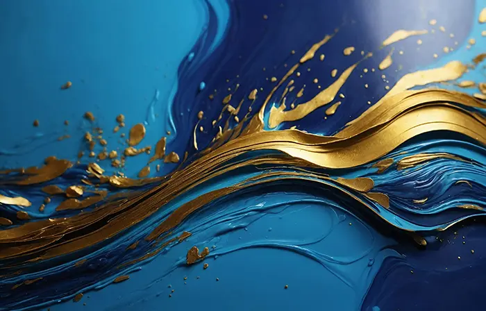 Fluid Gold on Blue Dreams Wallpaper image